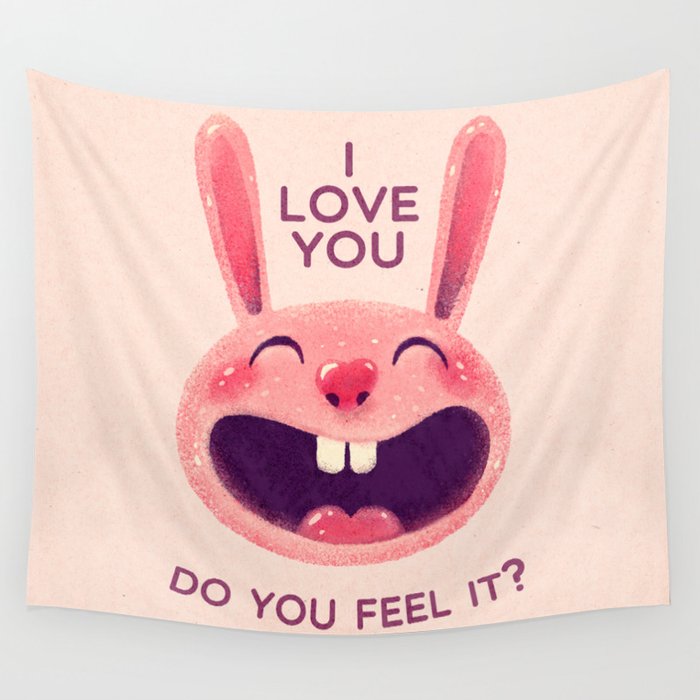 Bunny with love Wall Tapestry