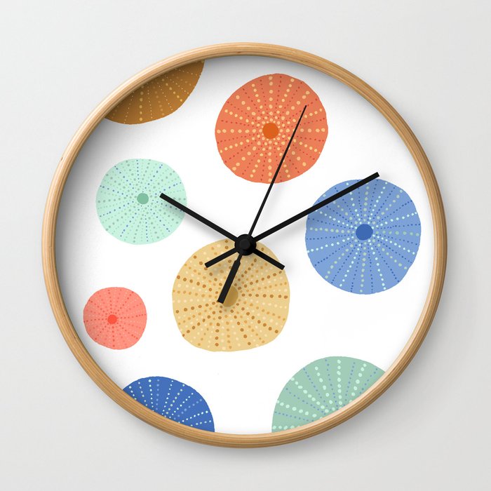 Colorful Sea Urchins Wall Clock