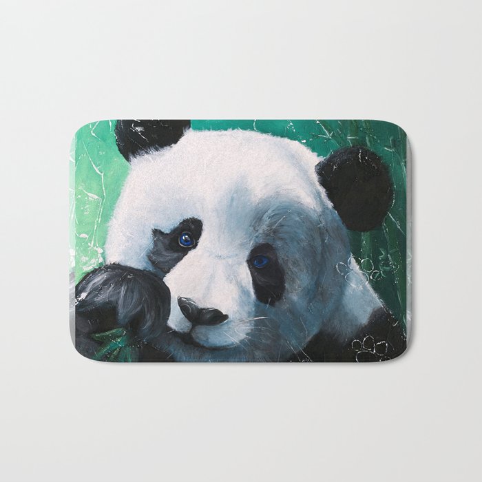 Panda - A little peckish - by LiliFlore Bath Mat