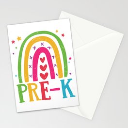 Pre-K Rainbow Colorful Stationery Card