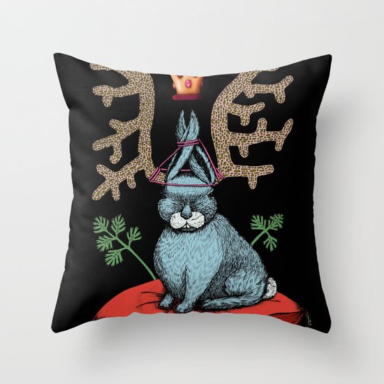 King of Fools 2 (Blue Rabbit) Throw Pillow