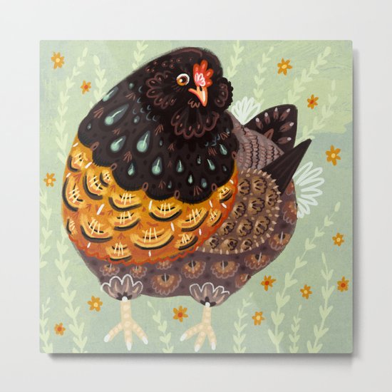 Golden Chicken Metal Print