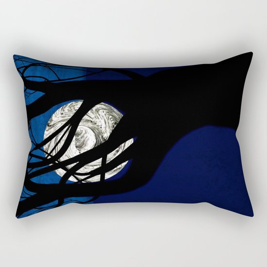 Moon Visits Tree Rectangular Pillow