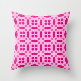 Shades of pink, arabesque pattern Throw Pillow