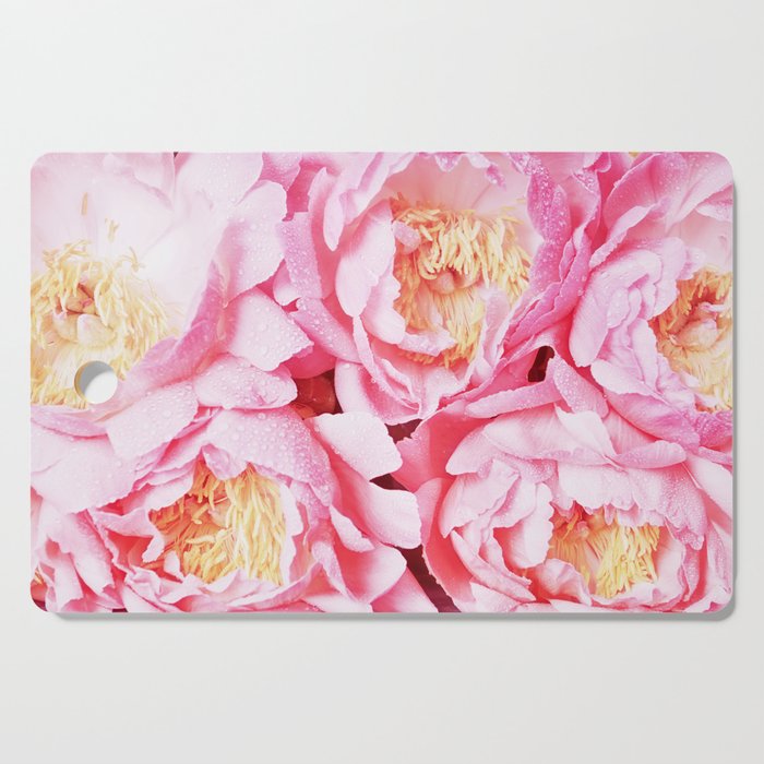 Flowers of pink lilac peonies close-up Cutting Board