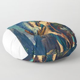 Oedipus and the Sphinx - French Artwork Floor Pillow