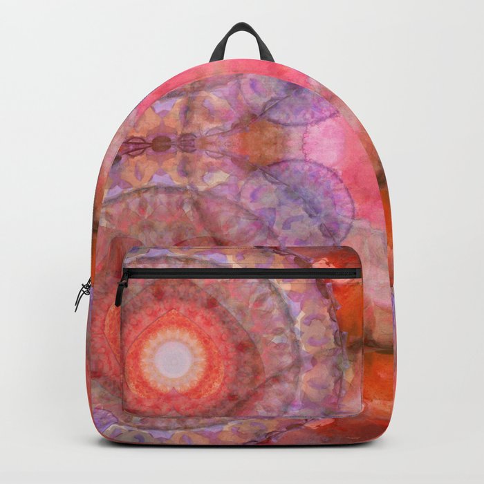 Heart Song - Red And Purple Mandala Art Backpack