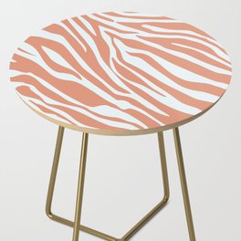 Mid Century Modern Zebra Print Pattern - Brown and White Side Table