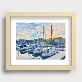 Marina Del Rey Photography Boats Harbor Sailing Recessed Framed Print
