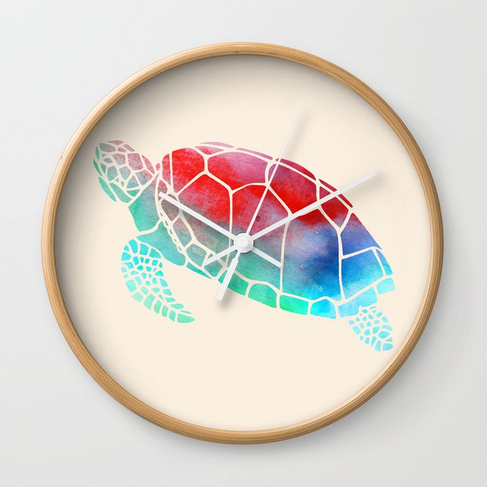 Watercolor Turtle Wall Clock