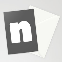 n (White & Grey Letter) Stationery Card