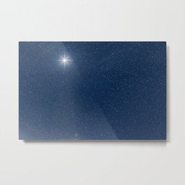 Christmas sky Metal Print | Star, Starlight, Night, Scene, Birth, Christianity, Blue, Christmas, Holiday, Religion 