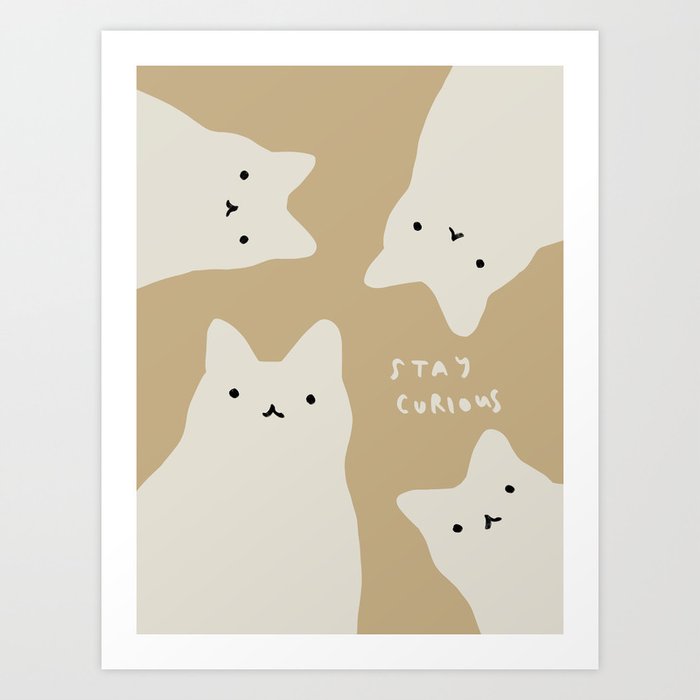 The Curious Cats Art Print