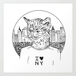 NY Cat Art Print