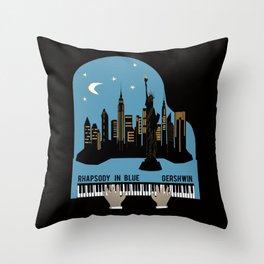 Rhapsody in Blue - Gershwin Throw Pillow