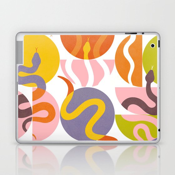 Retro Playful Snake Pattern 1 Laptop & iPad Skin