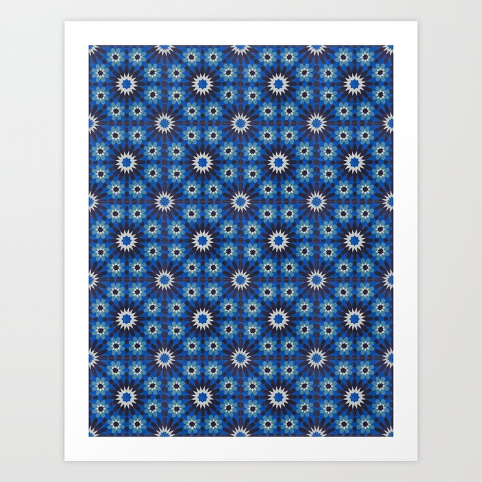 -A19- Alhambra Traditional Blue Moroccan Artwork. Art Print