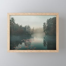 Misty Lake in Autumn Framed Mini Art Print