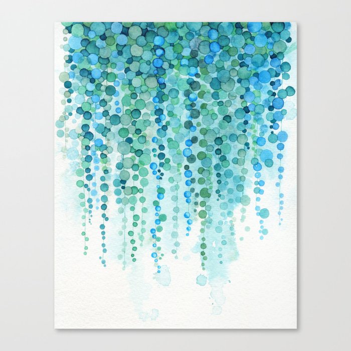 String of Pearls Watercolor Canvas Print