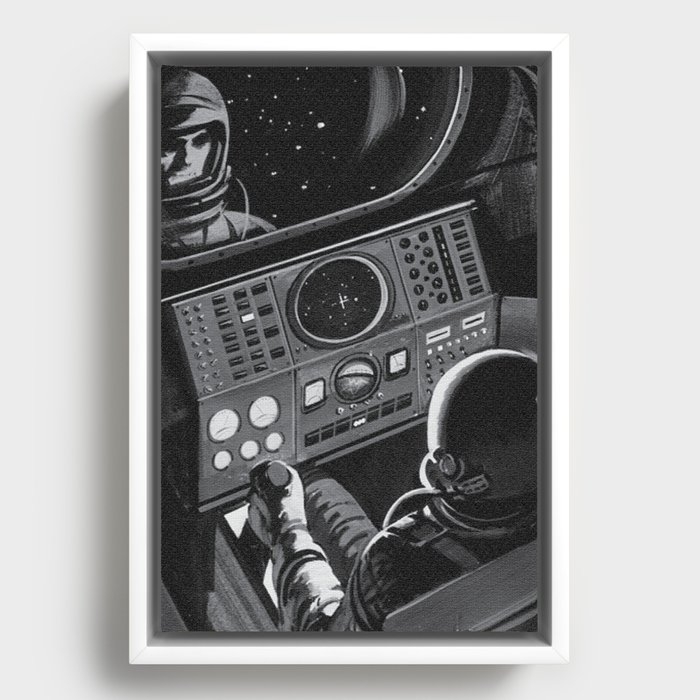 Spacemen Retro, Art Prints Framed Canvas