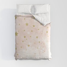 Gold stars on blush pink Comforter