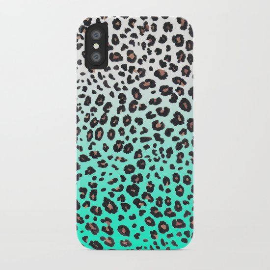 TEAL LEOPARD iPhone Case