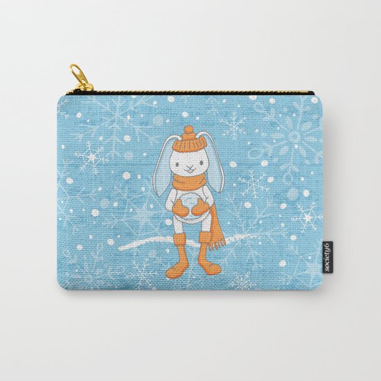 Bunny and Snowflakes_3 Carry-All Pouch