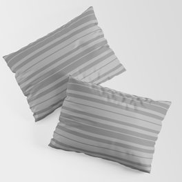 [ Thumbnail: Dark Gray and Grey Colored Lined/Striped Pattern Pillow Sham ]