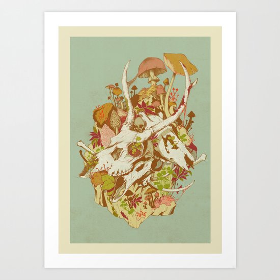 skulls in spring Art Print