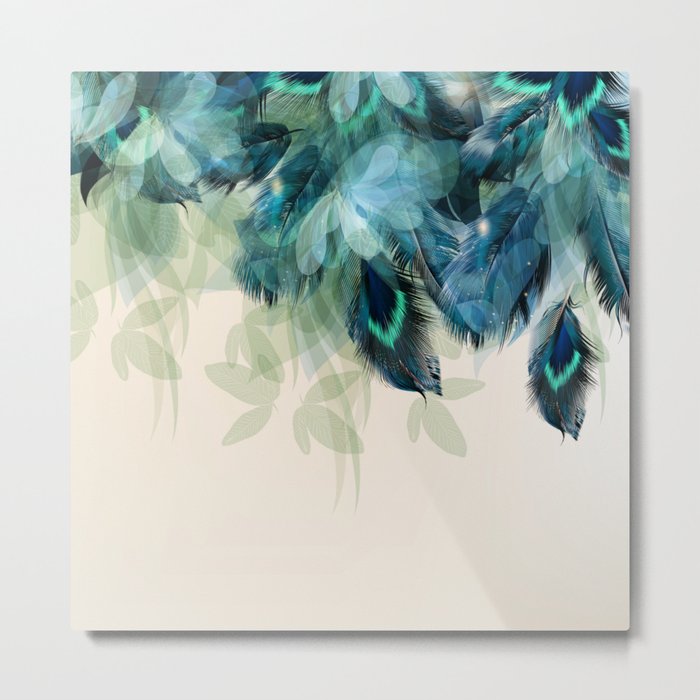Beautiful Peacock Feathers Metal Print