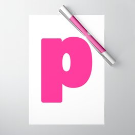 p (Dark Pink & White Letter) Wrapping Paper