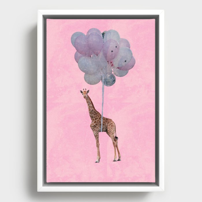 party giraffe Framed Canvas