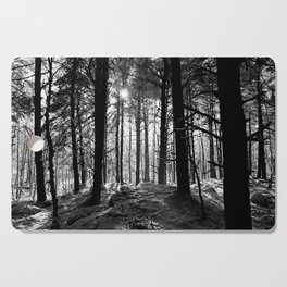 Amongst the Snow Laden Trees in Black and White   Cutting Board