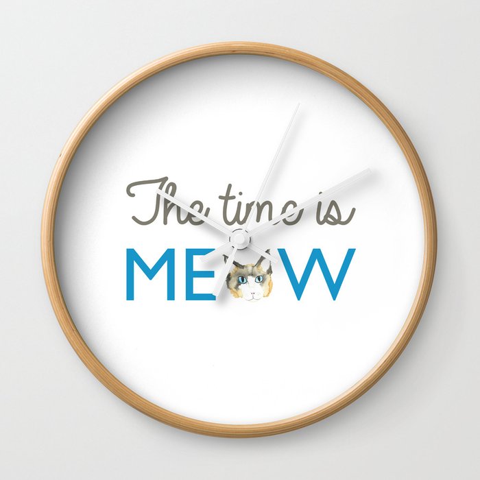 The Time is Meow Wall Clock