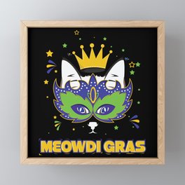 Meowdie Grass Framed Mini Art Print