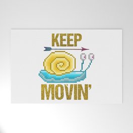 Keep moving, pixel snail Welcome Mat