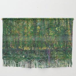 Brush and Underbrush flower and forest landscape by Vincent van Gogh Wall Hanging