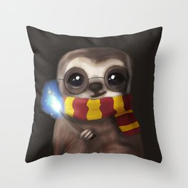 Hairy Potter Sloth Throw Pillow