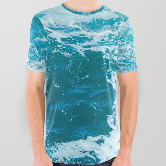 Ocean Waves All Over Graphic Tee
