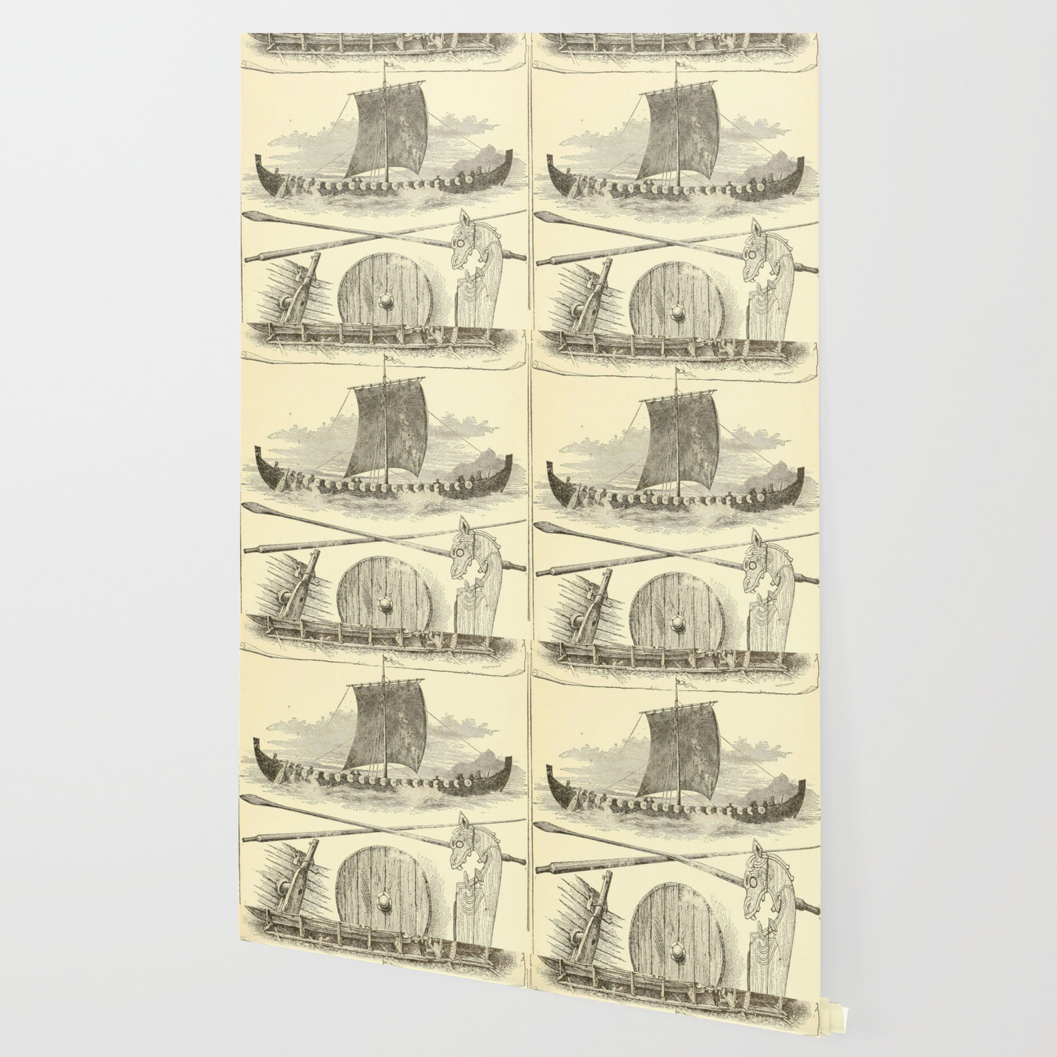 Vintage Vikings Artwork And Illustrations Wallpaper By Bravuramedia Society6 Combat helmet viking horned helmet, helmet, hat, metal png. society6
