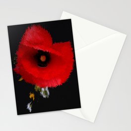 Red poppy explosion pixel art Stationery Card