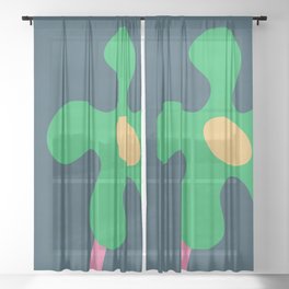 Colorful Abstract Flower Sheer Curtain