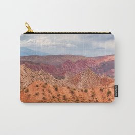 Argentina Photography - Orange Badlands Covered By Small Bushes Carry-All Pouch