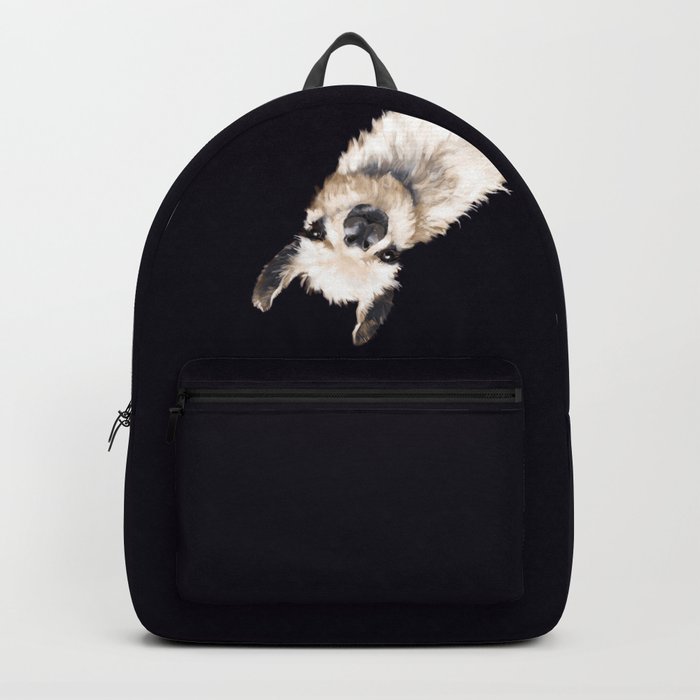 Sneaky Llama in Black Backpack