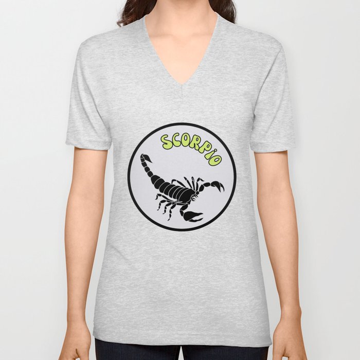 Scorpio Scorpion Zodiac Sign Astrology  V Neck T Shirt