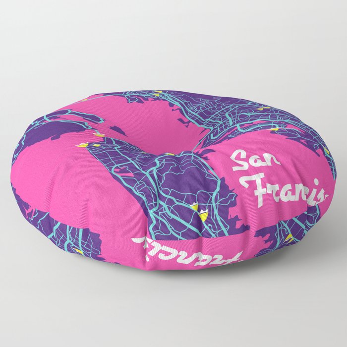 San Francisco Map Floor Pillow