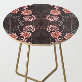 Art Nouveau floral pattern with lines – taupe Side Table