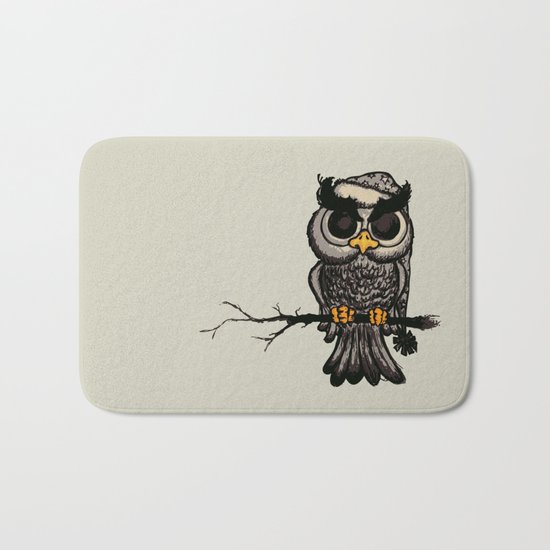 Angry owl Bath Mat