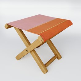 Orange, Pink And Gold Abstract Painting Folding Stool