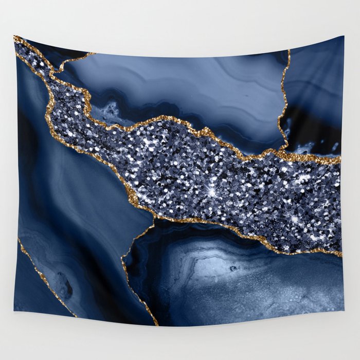 Agate Glitter Ocean Texture 05 Wall Tapestry